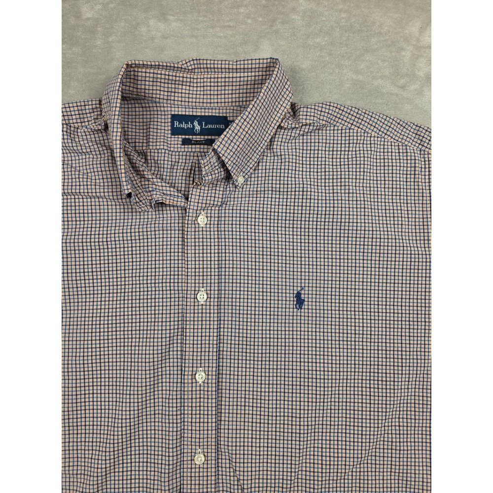 Ralph Lauren Button Down‎ Shirt Mens XXL Multi Color Blake Plaid Short Sleeve